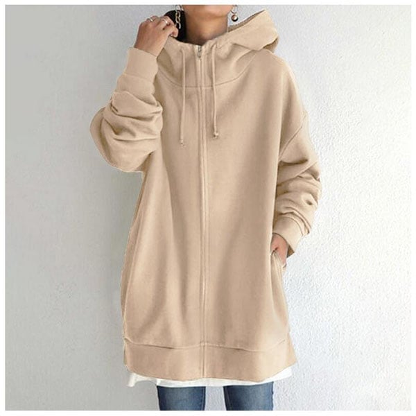 🎅Early Fall Sale (50% OFF)🎁 Hooded Zipper Long Padded Sweatshirt