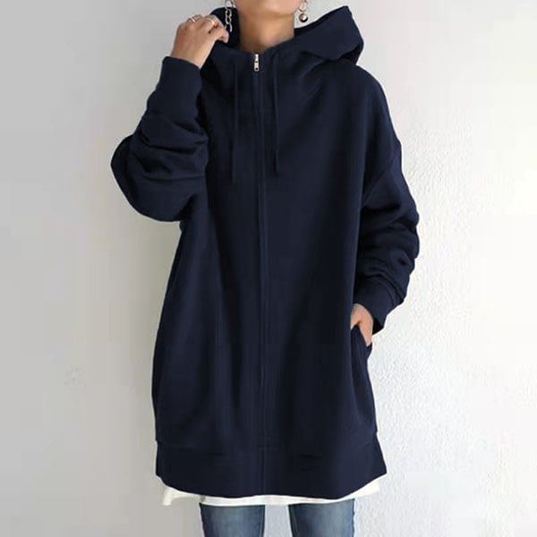 🎅Early Fall Sale (50% OFF)🎁 Hooded Zipper Long Padded Sweatshirt