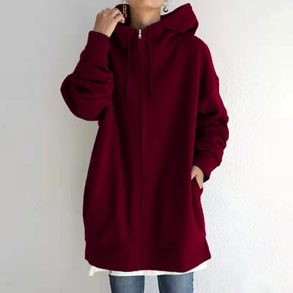 🎅Early Fall Sale (50% OFF)🎁 Hooded Zipper Long Padded Sweatshirt