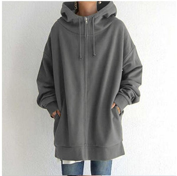 🎅Early Fall Sale (50% OFF)🎁 Hooded Zipper Long Padded Sweatshirt