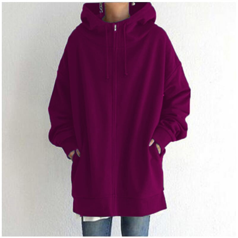 🎅Early Fall Sale (50% OFF)🎁 Hooded Zipper Long Padded Sweatshirt