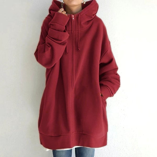 🎅Early Fall Sale (50% OFF)🎁 Hooded Zipper Long Padded Sweatshirt