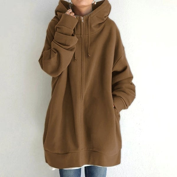 🎅Early Fall Sale (50% OFF)🎁 Hooded Zipper Long Padded Sweatshirt