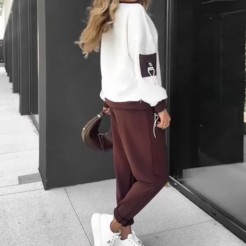 Color-Block Pullover Hoodie & Jogger Pants Set